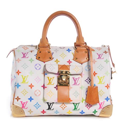 louis vuitton white monogram multicolore speedy 30 bag|louis vuitton speedy 30 women.